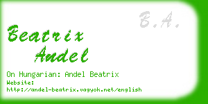 beatrix andel business card